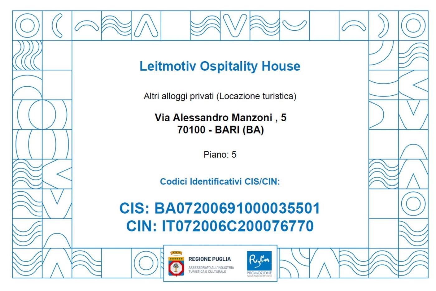 Leitmotiv Ospitality House Villa Bari Bagian luar foto